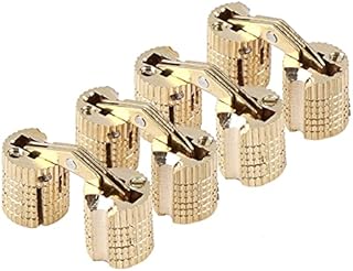 Barrel Hinge Copper Brass Cabinet Gift Box Hidden Brass Concealed Hinges 8mm 180° Opening Angle 4Pcs/Pack
