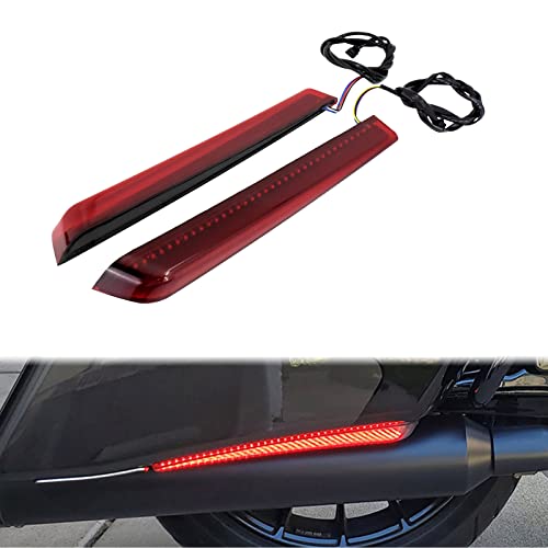 Luz LED para alforjas traseras de motocicleta: luz de marcha, freno y intermitente para Harley Touring (lente roja), modelos 2014-2023 miniatura 1
