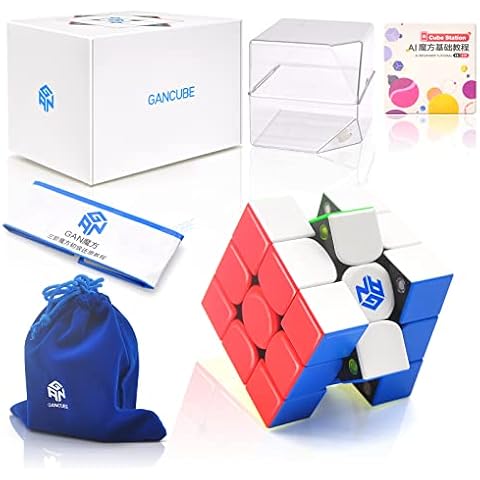 GAN 354 M Speed Cube, 3x3 Magnetischer Zauberwürfel, Lite-Version, 3x3x3 Gans 354 M v2 Puzzle Cube Spielzeug Geschenk für Kinder Kinder Erwachsene, leicht Cover
