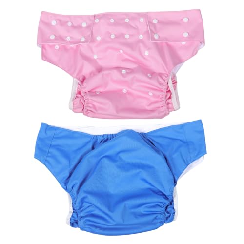 FRCOLOR 2pcs Washable Adult Diapers Reusable Cloth Diaper for Men Anti-Leak Comfortable