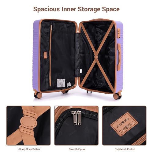 Image of 4-Piece Luggage Sets 16 inch20 inch24 inch28 inch,Suitcases with Double Spinner Wheels and TSA Lock,Hardcase 6 set Luggage with Underseat Duffel Bag