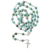 uno mismo en frances  Rosario de piedra natural Turquesa facetada montado en Plata de 1ª Ley 925