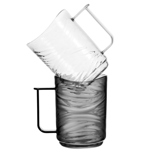 minkissy 2pcs Bathroom Tumbler Plastic Toothbrush Holder Cups with Handle for Family Use Rinsing and Mouthwash for Home and Travel