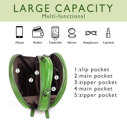 Genuine Leather Vintage Bag for Women: Cowhide Leather Crossbody Purse - Sunflower Embossed Handbag 5