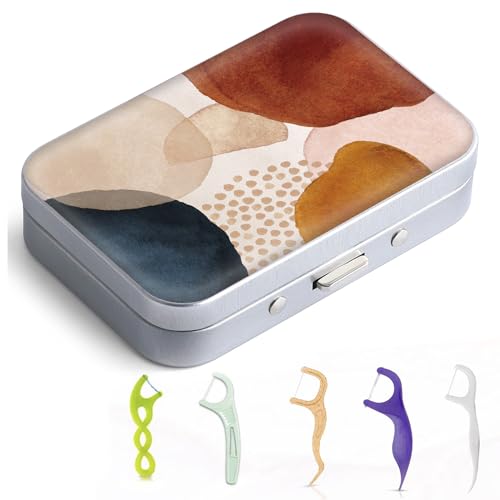 Image of Dental Floss Portable Case, Easy to Store Floss Picks of Various Sizes, Portable Dental Floss Dispenser is Perfect for Travelling, Hotels, Dinners, Appointments.Bohemian Patches