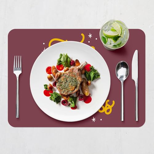 Napperons rouge motivation grand format 39,5x28,5 cm pour la table de cuisine - 7