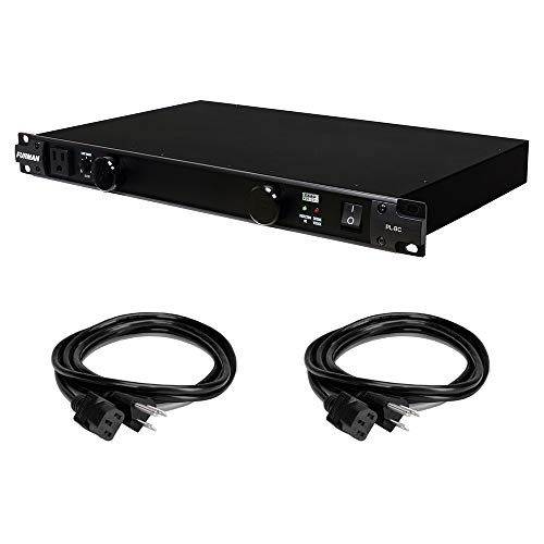 Furman PL-8 C Power Conditioner with (2) Extension Cable (18 AWG, Black, 3') Bundle