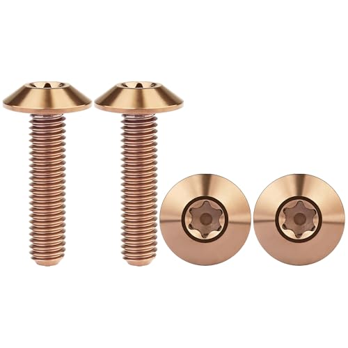 Titanium M4 M5 M6 Button Torx Head Bolt Screw (Bronze, M6x25mm)