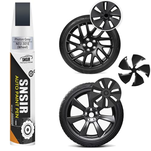 Rim Touch Up Paint(Photon Grey) Compatible with 2024 Tesla Model 3 Highland 18'' Photon Wheel, Rim Scratch Repair Wheel Paint Curb Rash Paint Pen