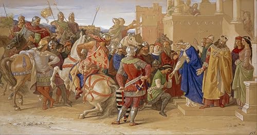 Pintura de los Caballeros de la Mesa Redonda por William Dyce - Mural de 60x90cm para Dormitorio