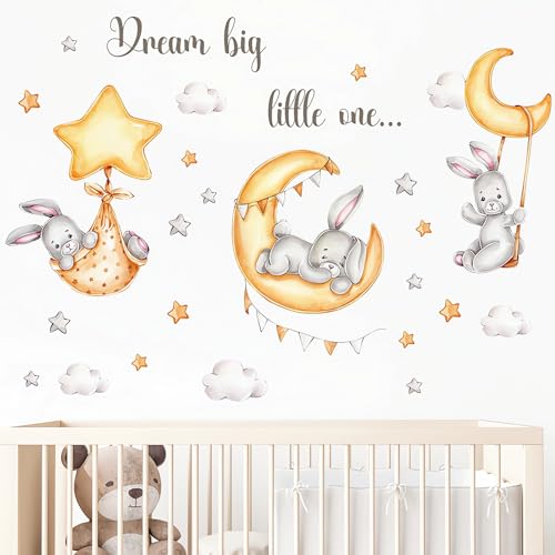 Cute Sleeping Bunny Wall Stickers sacinora YJDW109 miniatura 4