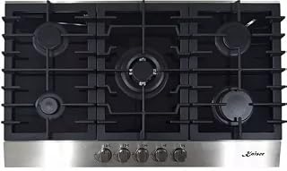 Kaiser KCG 9386 Gas-Kochfeld 90 cm Autark – Gaskochfeld aus schwarzem Glas mit 5 Brennern & 3,8 kW Wokbrenner – Einbau-Glaskeramik Gaskocher für Erdgas & Propangas