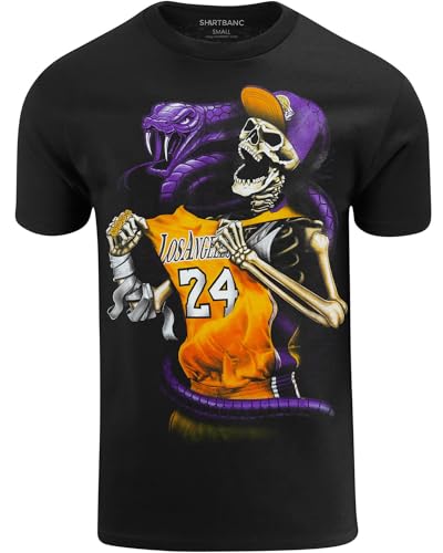 ShirtBANC Los Angeles Legend 24 Bryant Skeleton Mamba Shirt LA Basketball