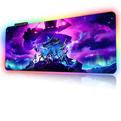 RGB Large Gaming Mouse Pad Galactus Skin,12 Lighting Modes & Non-Slip Rubber Base Mousepad-Long Glowing Laptop Desk Pad,Computer Keyboard and Mice Combo Pads Mouse Mat-31.5X15.7