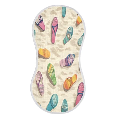 JUZIHAI 1Pack Beach Slippers Baby Burp Cloths Soft Cotton Burp Rags,Super Absorbent Burp Cloth Bag for Newborn Baby Boys/Girls