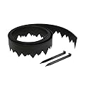 EasyFlex Pound-in Landscape Edging with Anchoring Stakes, 4.5 in. Straight Top Plastic Garden Border, 20 Foot Kit, Black, (3500-20C-3)