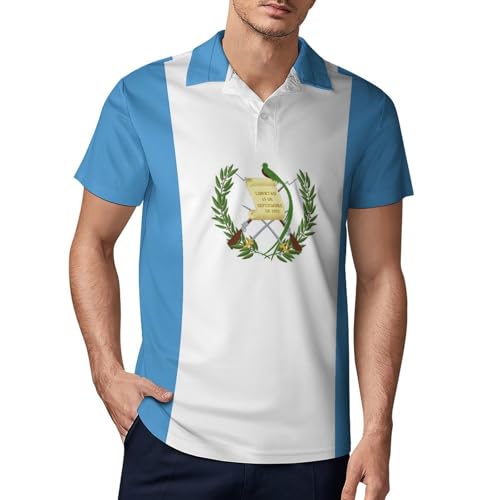 TAIZIYEAH Men's Polo Shirt Guatemala Flag Short Sleeve XL