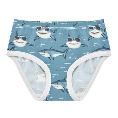 ZZKKO Ocean Sharks Sunglasses Girls Underwear Toddler Panties for Girls Comfort Brief Size 2-8T