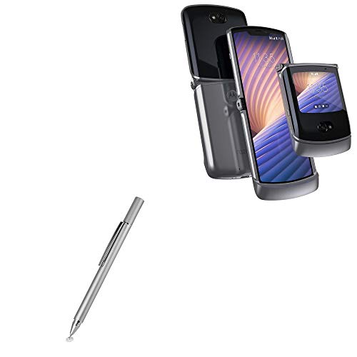 BoxWave Stylus Pen Compatible with Motorola Razr 5G - FineTouch Capacitive Stylus, Super Precise Stylus Pen - Metallic Silver