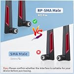 Superbat Dual Band WiFi Antenna 2.4GHz 5GHz 13dBi High Gain MIMO RP-SMA Male Antenna (2-Pack) for WiFi Router Signal Booster Repeater USB Adapter Surveillance Camera Computer PCIe Card