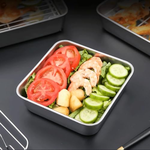 Plateau de cuisson en acier inoxydable avec grille égouttoir pour biscuits et pain - 8