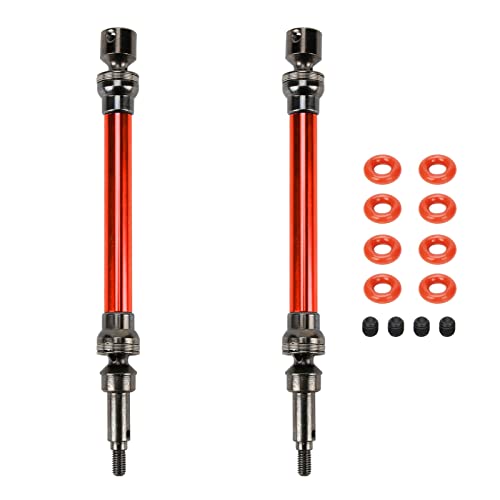 for 1/10 ARRMA 4S CVD Drive Shaft Front and Rear #45 Steel & Alloy Aluminum Alloy for Outcast & Kraton Rc Hobby Model Car Upgraded Hop-Up Part 2pcs(Red)