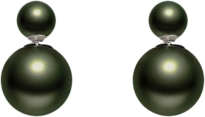Vogue Mixed Double-sided Pearls with Ball Beads Zircon Front-Back Stud Earrings in Various Styles for Women