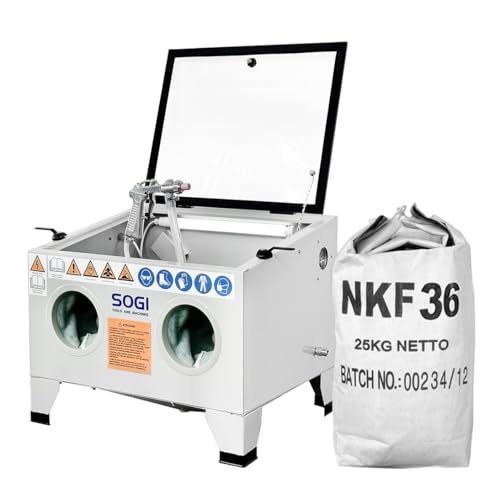 SOGI S-56 Sandstrahlkabine Tischgerät + Strahlmitte (S-56 + Korund GRA-36)