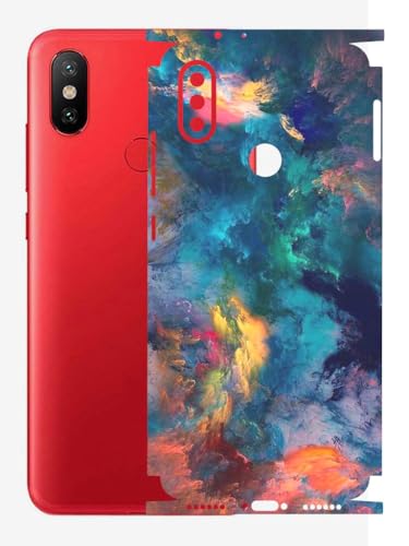 Image of AtOdds - Full Body Back Screen Guard Protector Film - Lamination Wrap Skin Sticker Compatible with Xiaomi Mi A2 | Scratchproof Matte Finish (Design - Color Splash)