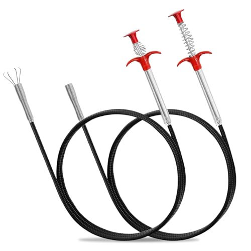 2 Pezzi Pinze Artiglio Flessibile 90cm/200cm, Sonda Sturatubi con Pinza,Pinze per Artigli Flessibili per Cucina Lavandino Bagno