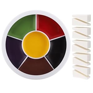 6 Color Bruise Wheel for Special Effects,Hunting Camo Face Body Paint Kit, Zombie Theatrical Halloween SFX Paint Bruise Makeup with 10pcs Sponges