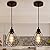 COTTAGE LIFE Black Pendant Light Fixtures 2 Pack Industrial Pendant Light Fixture Metal Cage Pendant Lights Farmhouse Pendant Lighting for Kitchen Island Dining Room Pendant Lighting Fixtures