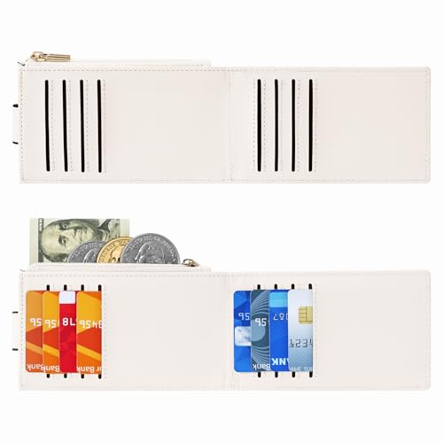 Image of Chelmon Womens Wallet Slim RFID Blocking Bifold Multi Card Case Wallet with Zipper Pocket (Beige)