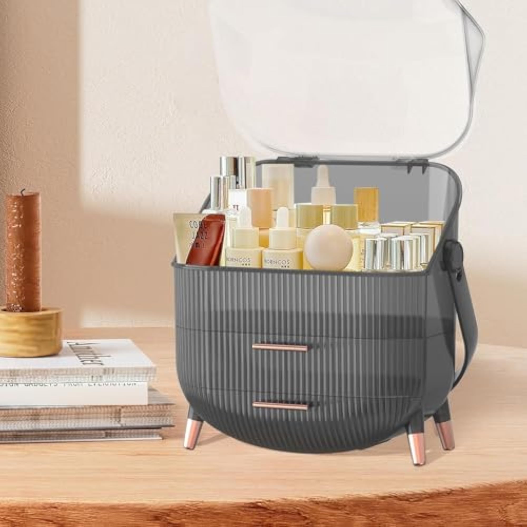 Makeup Organizer Storage Box with Transparent Cover