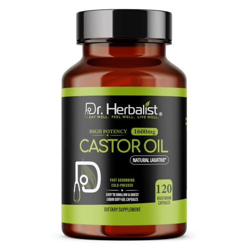 Image of Dr. HERBALIST Castor Oil Softgels 1600mg, Cold Pressed, Halal 120ct