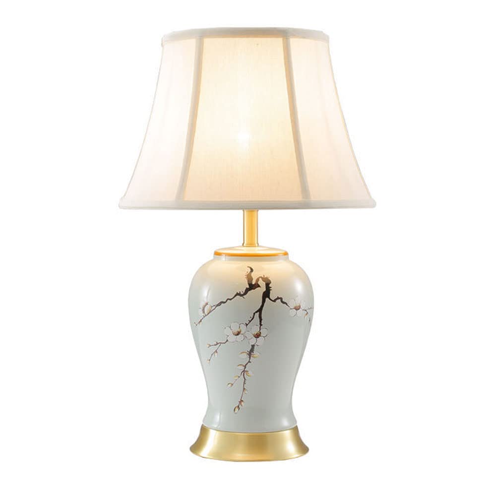 asdchZen Chinese Ceramic Night Lamp Hand Painted Bed Table Lamp Hand Painted Bedside Lamp Hand Painted