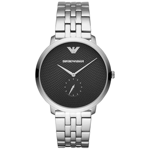 Emporio Armani Orologio Uomo, movimento a tre lancette, cassa in acciaio inossidabile 42 mm, bracciale in acciaio inossidabile, AR11161