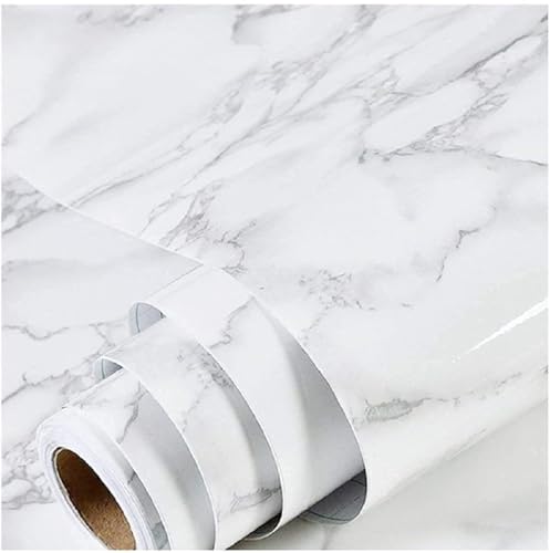 Image of D-fix Marble Peel and Stick Wallpaper for Home Decor, Waterproof Self-Adhesive Wall Stickers for Kitchen, Bathroom, Living Room - Wall Paper (60X200 CM (White Grey)