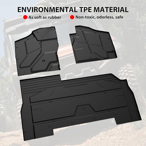 SAUTVS TPE Floor Mats for Polaris Xpedition XP5/ ADV5, Front and Rear Row Floor Liners All Weather Protection Slush Mats Floor Mats for Polaris Xpedition XP 5/ ADV 5 2024+ Accessories (3PCS)