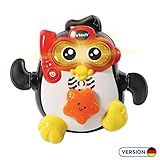 Der niedliche Pinguin spricht, singt und schwimmt