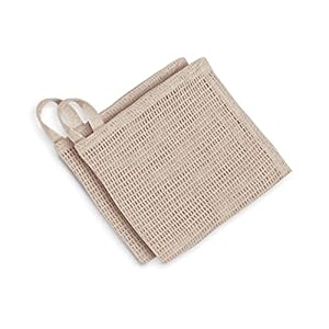 Bean Products Hemp Washcloth – Loose Weave Design for Effective Cleaning – Open Knit Exfoliating Wash Cloth – Fast Drying, Hemp & Organic Cotton – 10â x 12â, 2 Pack
