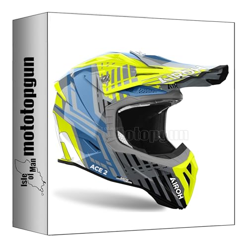 Casque moto cross Airoh Aviator Ace 2 jaune gloss, idéal pour vos sessions de freeride