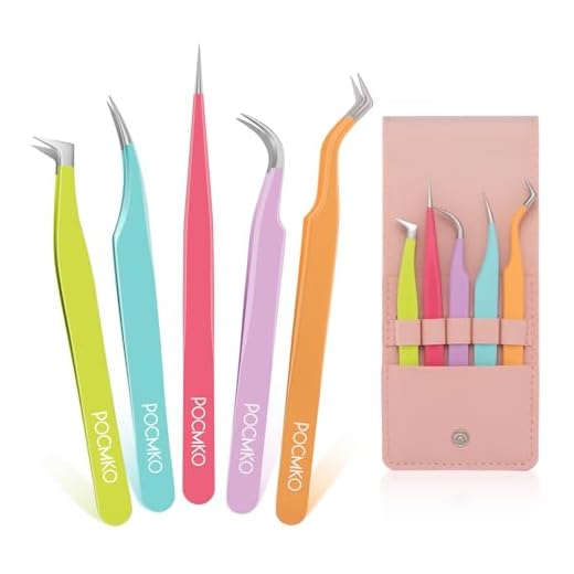 POCMKO Eyelash Extension Tweezers Set