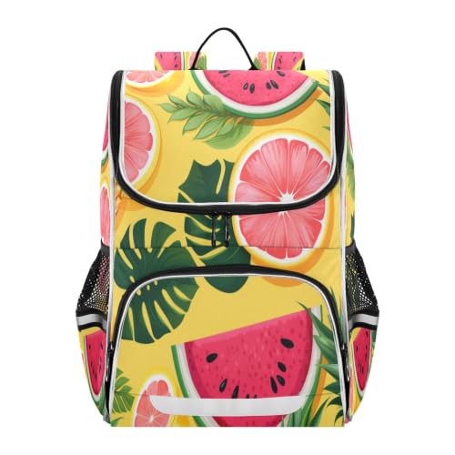 Sac à dos scolaire fruits tropicaux spacieux pour soulager le dos des élèves