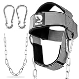DMoose Fitness Neck Head Harness for Resistance Training. Extra-Heavy D-Rings and Steel Chain, Comfort Fit Neoprene, Superior Saddle Stitching. Build A Thicker Neck with Durable Exercise Neck Strap