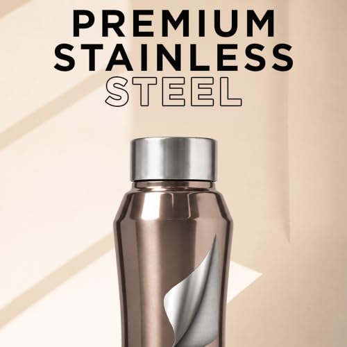 Image of Speedex Stainless Steel Water Bottle 1 Ltr, Leak Proof Screw Cap, BIS Approved 1000 ml Metal Bottle For Daily, Office, School, Gym, Travel Use for Men, Women, Kids, Adults, Copper Gold, Set of 2