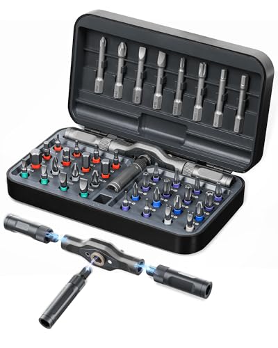 DOZAWA 42 in 1 Magnetic Screwdriver Set T-Handle Ratchet Screwdriver Kits with S2 Steel Bits Precision Hand Tools for Electronics Repair DIY Projects Home Maintenance - Ideal Gift for Men & Women