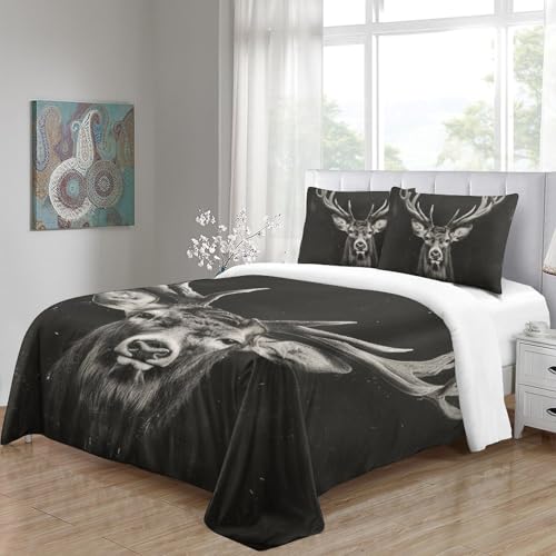 Housse de couette cerf impression 3D parure microfibre zippée enfant - 5