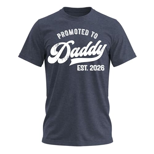 Image of Promoted to Daddy 2026 Shirt – Funny Dad to Be Shirt Baby Announcement Graphic Tee New Daddy Gifts for Men