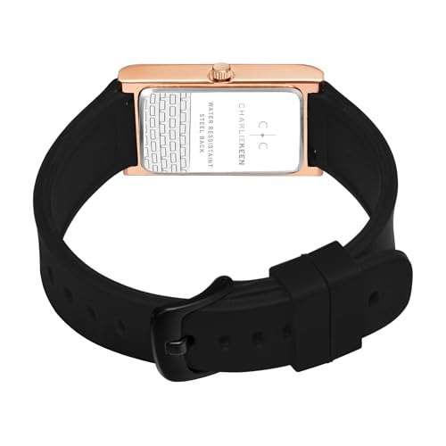 Image of CHARLIEKEEN Slim Analogue Watch, Black Dial, Leather Strap